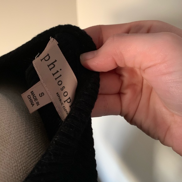 *FREE WITH PURCHASE - Philosophy Black ribbed peplum top - Picture 3 of 5